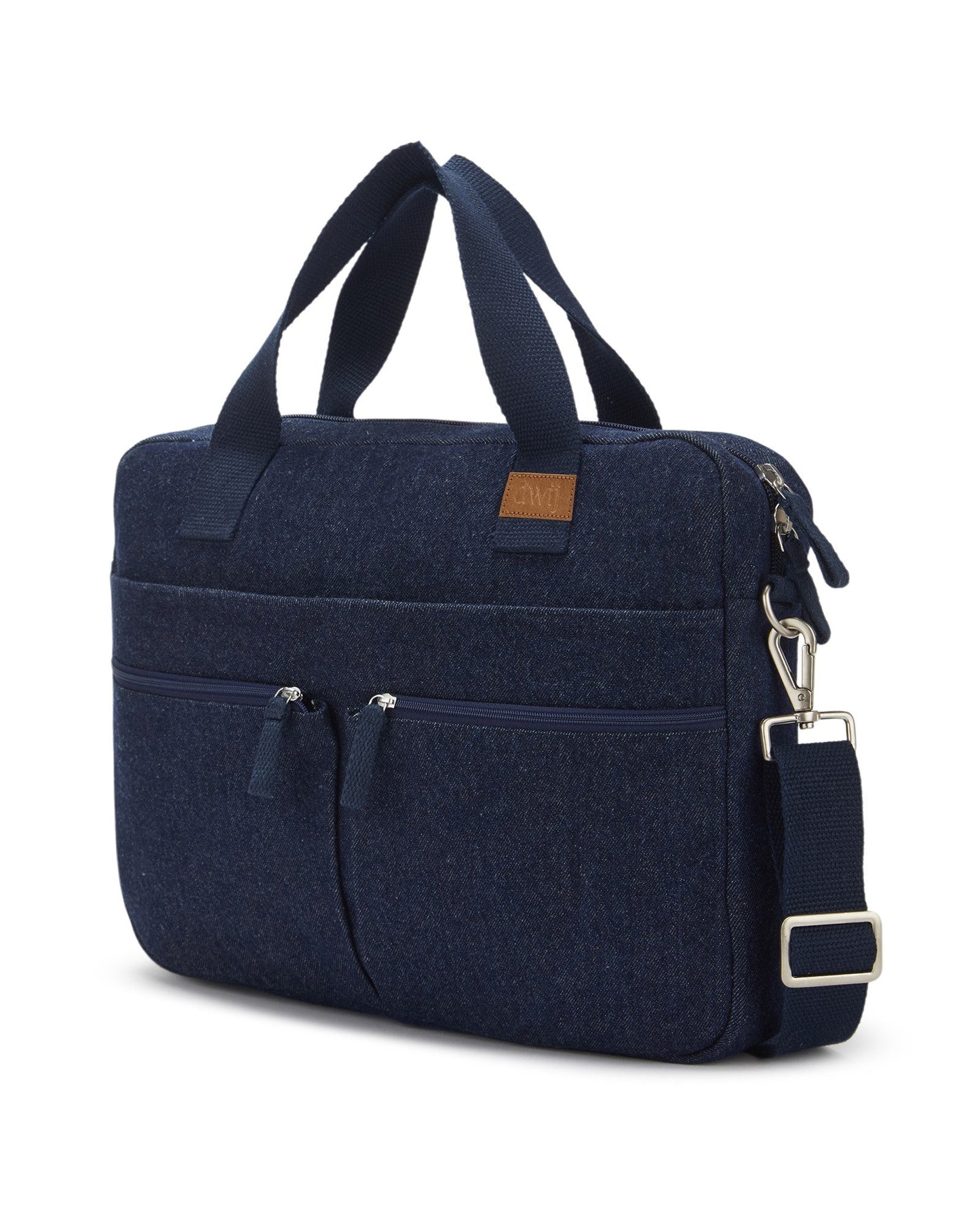 Upcycled Unisex Denim Compact Laptop Messenger Bag (Large) - Dwij -