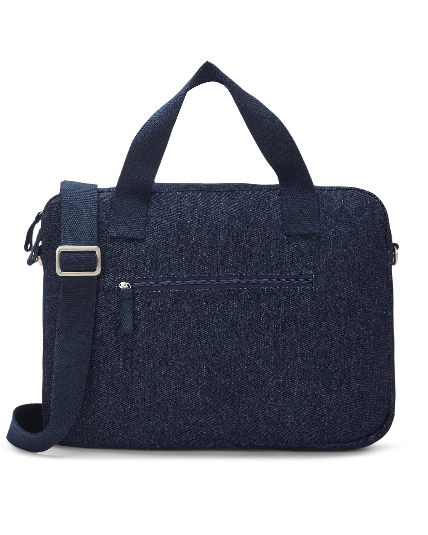 Upcycled Unisex Denim Compact Laptop Messenger Bag (Large) - Dwij -