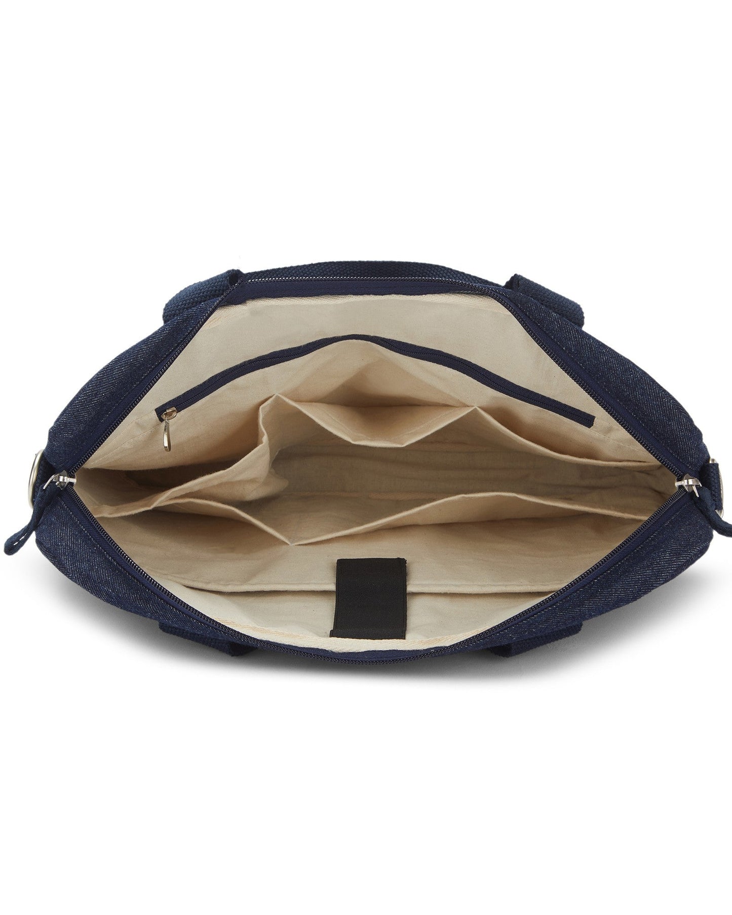 Upcycled Unisex Denim Compact Laptop Messenger Bag (Large) - Dwij -