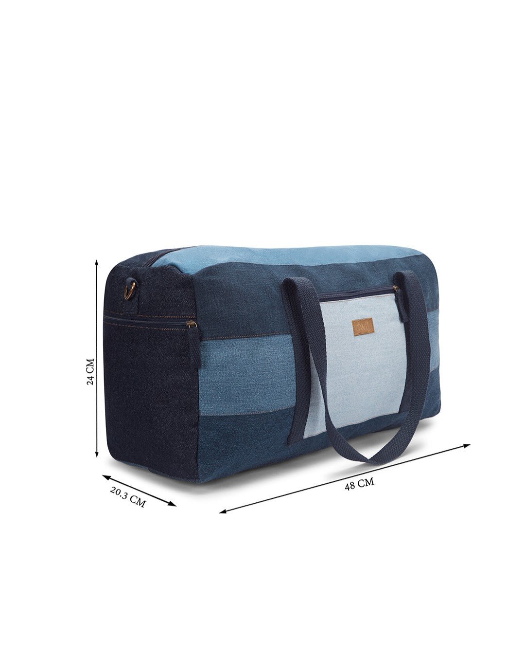 Upcycled Unisex Denim Jeans Duffle Travel Gym bag - Dwij -
