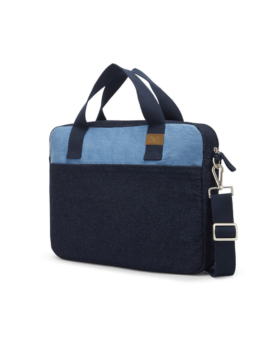 Upcycled Unisex Denim Sleek Laptop Messenger Bag - Dwij -
