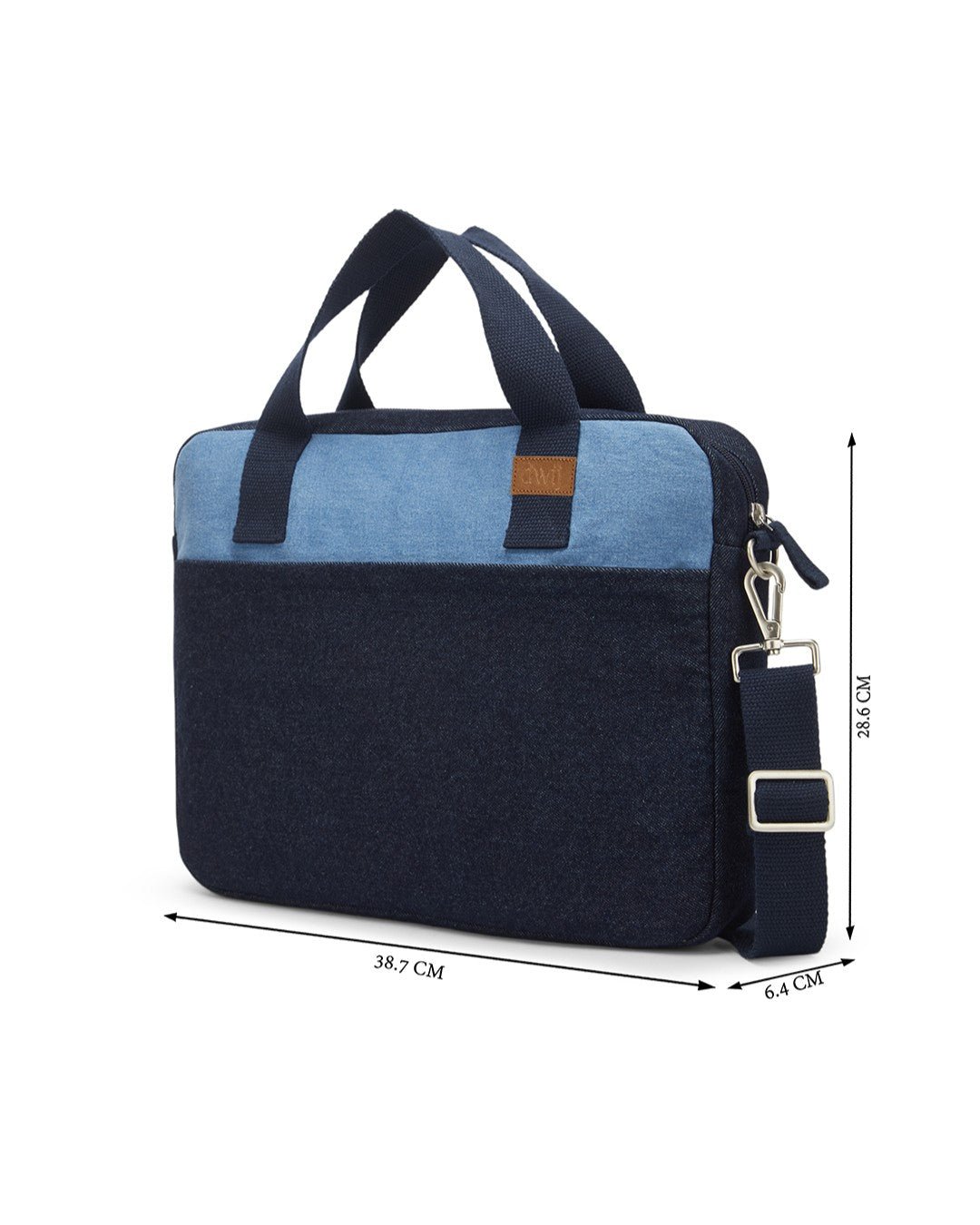 Upcycled Unisex Denim Sleek Laptop Messenger Bag - Dwij -