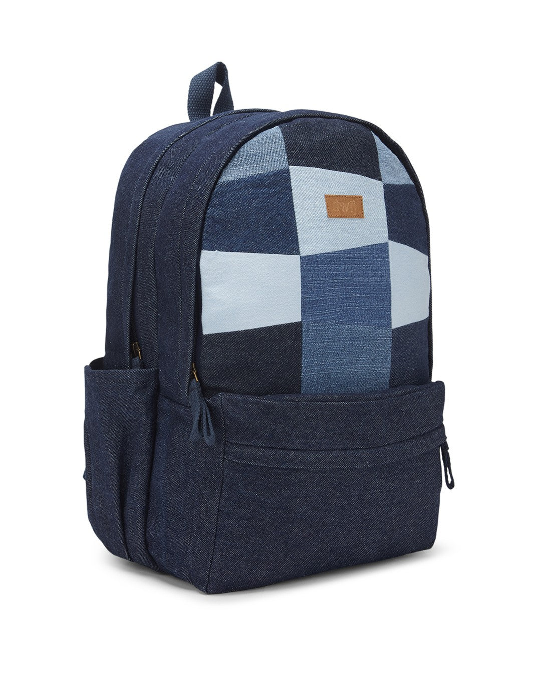 Upcycled Unisex Patched Denim & Felt Jeans Travel Backpack - Dwij -