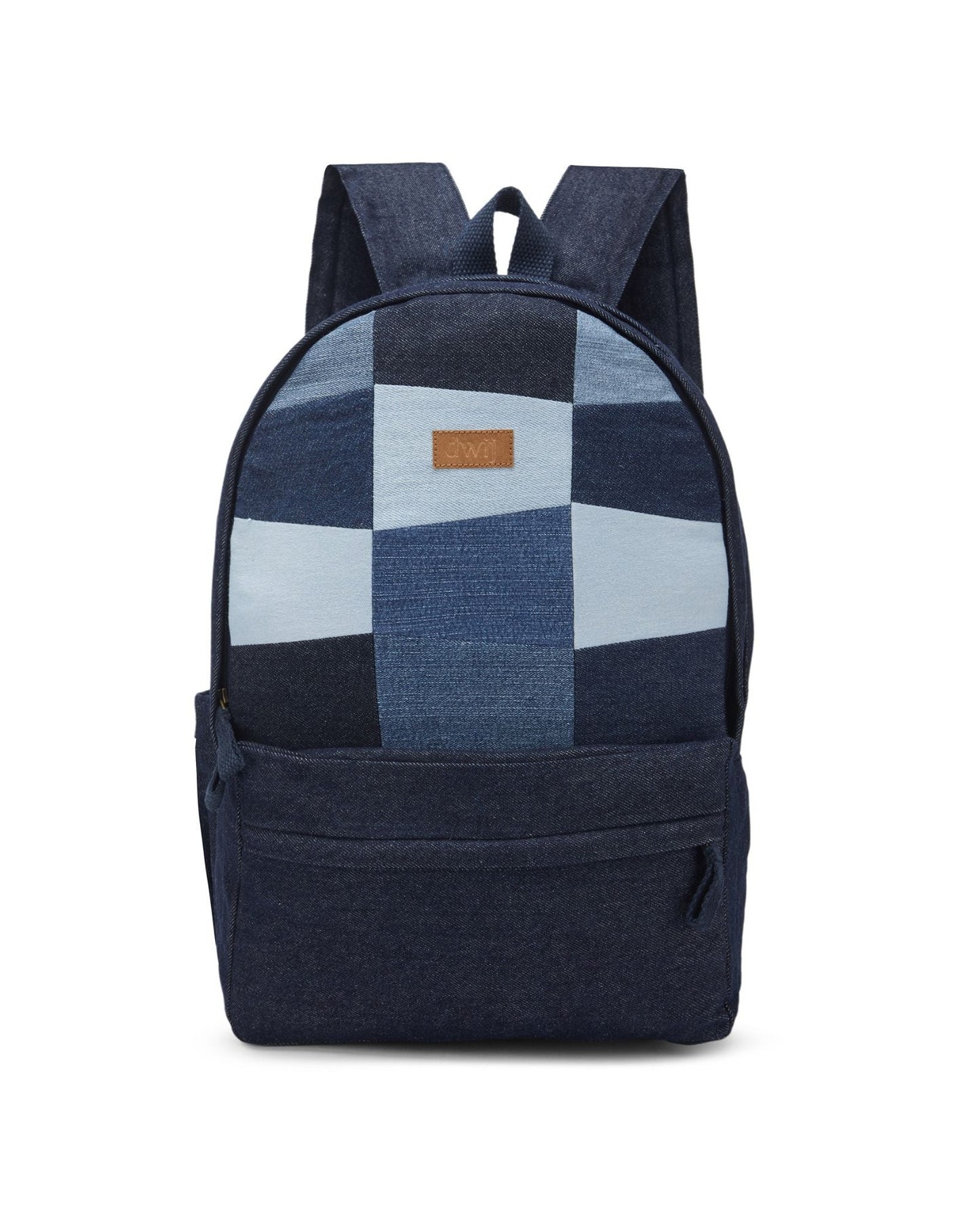 Upcycled Unisex Patched Denim & Felt Jeans Travel Backpack - Dwij -