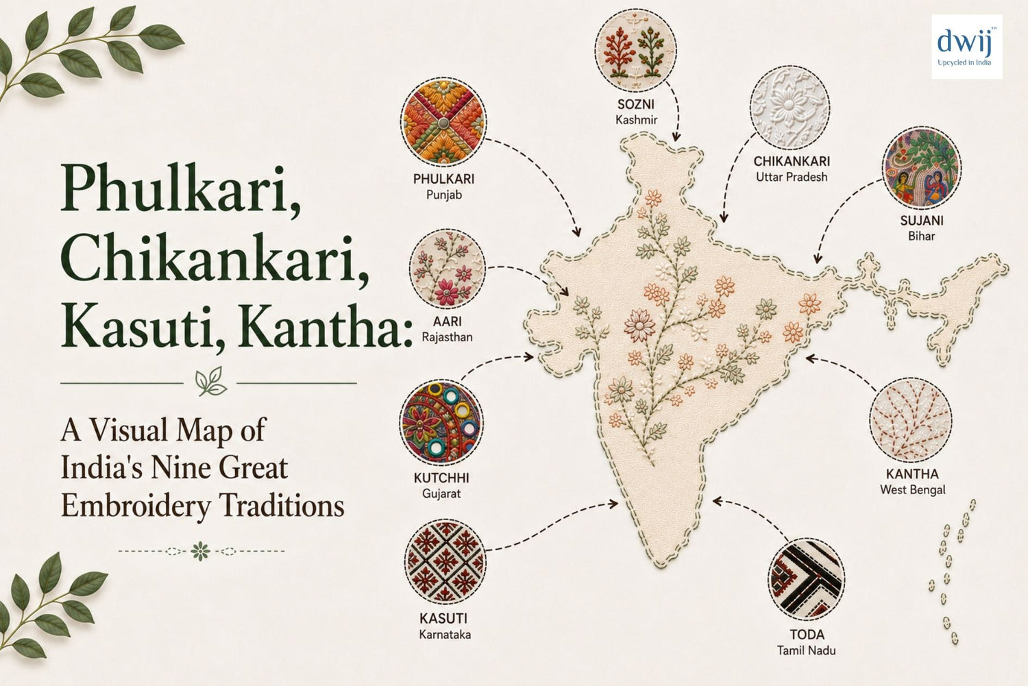 Phulkari, Chikankari, Kasuti, Kantha: A Visual Map of India's Nine Great Embroidery Traditions