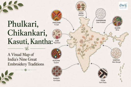 Phulkari, Chikankari, Kasuti, Kantha: A Visual Map of India's Nine Great Embroidery Traditions