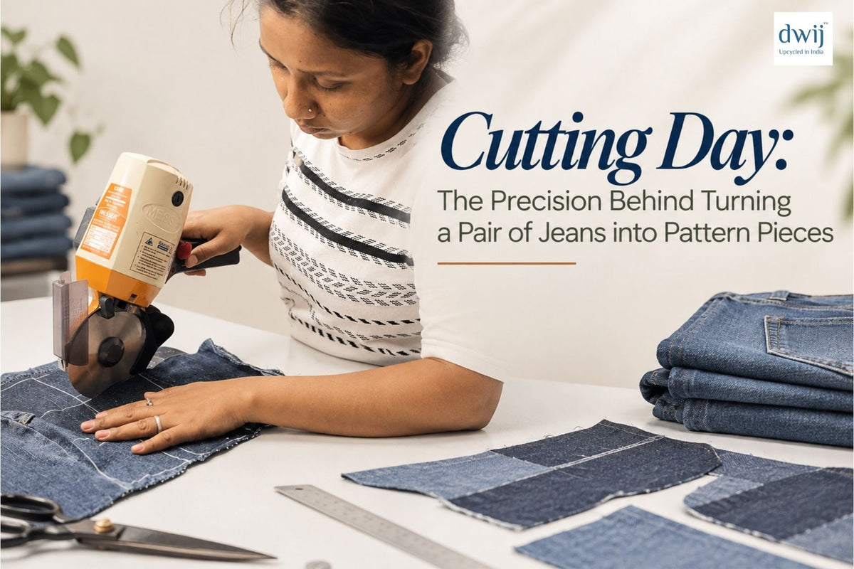 Cutting Day: The Precision Behind Turning a Pair of Jeans into Pattern Pieces - Dwij