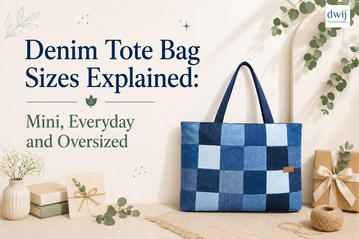 Denim Tote Bag Sizes Explained: Mini, Everyday and Oversized - Dwij