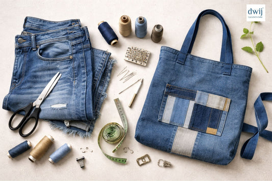 How to Make a Bag from Old Jeans Using Simple Tools - Dwij