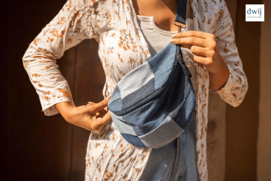 How to Wear a Side Bag: Style Tips Using Upcycled Denim Accessories - Dwij
