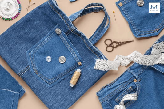 What is upcycling of clothes? 5 Ways Dwij Turns Old Denim into Everyday Essentials - Dwij