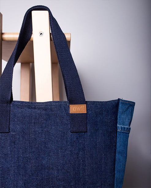 Upcycled Denim Large Tote Bag