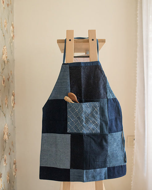 Repurposed Upcycled Denim Jeans Apron (kids)