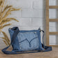 Upcycled Denim Jeans Crossbody Pace Sling bag (Medium Dark blue)