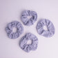 Repurposed Upcycled Bamboo fabric scrunchies- Violet (set of 4)