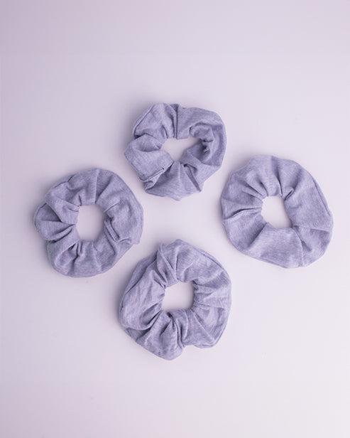 Repurposed Upcycled Bamboo fabric scrunchies- Violet (set of 4)