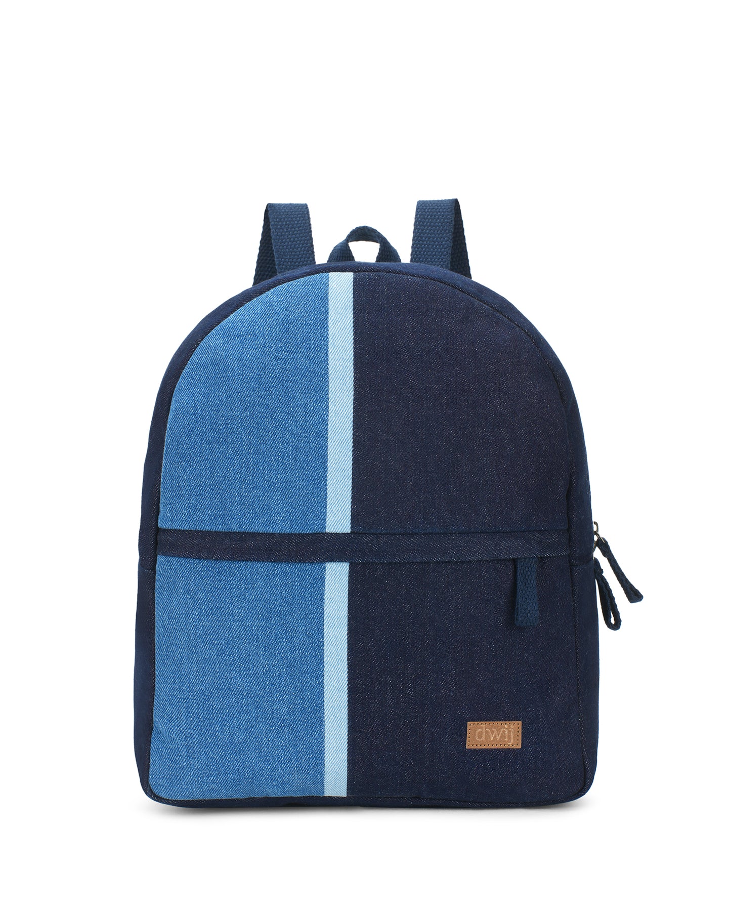 Upcycled Unisex Color blocked Denim Travel Backpack