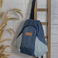 Upcycled Handcrafted Denim Jeans Blue Convertible Tote Bag