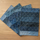 Hand embroidered Upcycled Jeans Placemats (set of 4)- Criss cross