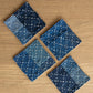 Hand embroidered Upcycled Jeans Coasters (set of 4)- Criss cross