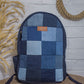 Upcycled Handcrafted Blue Random Denim & Felt Travel Backpack