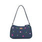 Upcycled Hand Embroidered Daisy Denim Baguette Bag (Large)