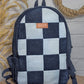 Upcycled Handcrafted Blue Classic Denim & Felt Travel Backpack