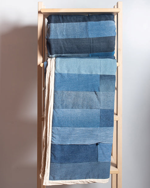 Handcrafted Upcycled Jeans Bed Cover/ quilt (Single bed size)