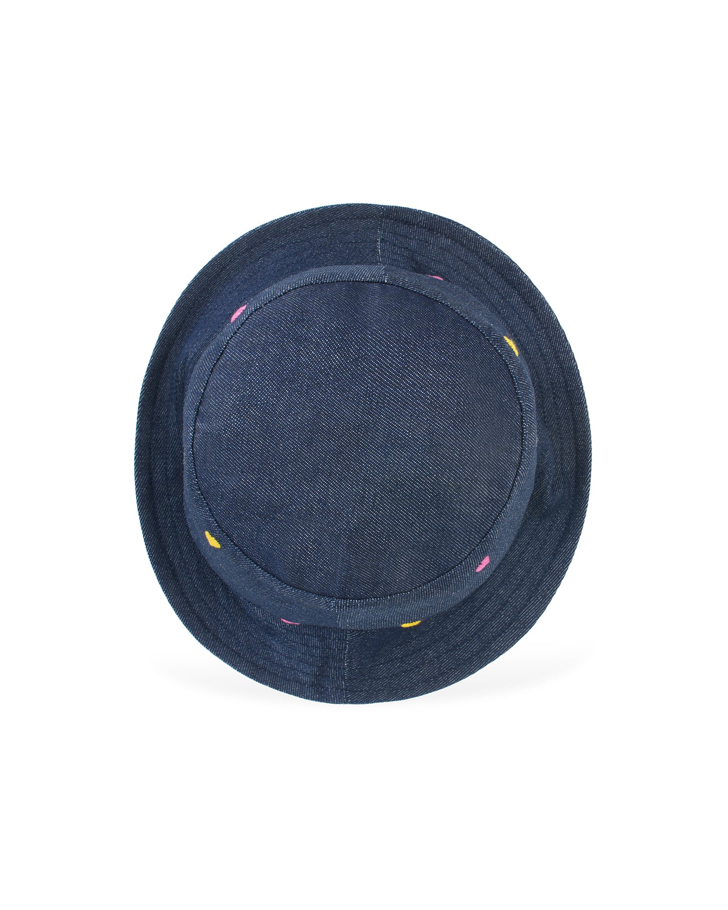 Upcycled Denim Hand Heart Embroidered Bucket Woman Hat