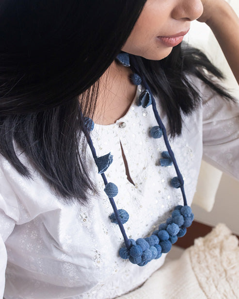 Upcycled Handcrafted Denim Neckpiece Sundari