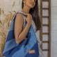 Upcycled Handcrafted Denim Jeans Blue Bento Tote Bag