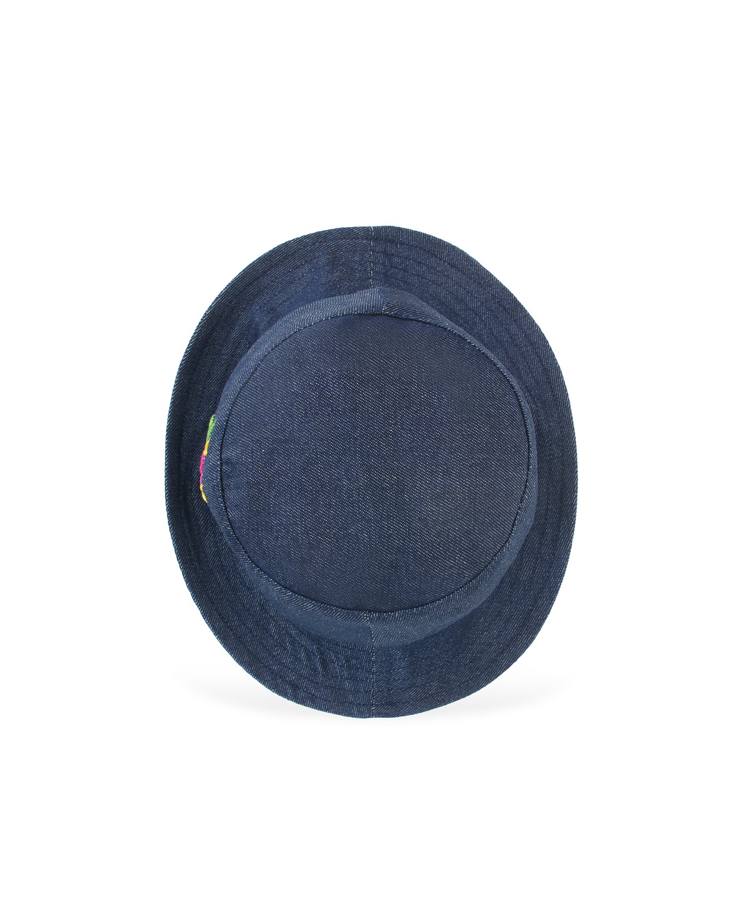 Upcycled Denim Hand Flower Embroidered Bucket Woman Hat