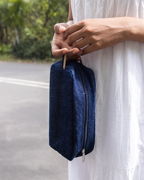 Upcycled Handheld Denim Multipurpose Pouch