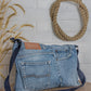 Upcycled Denim Jeans Crossbody Messenger Bag