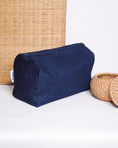 Upcycled Eco friendly Denim Jeans Multipurpose Travel Pouch Set