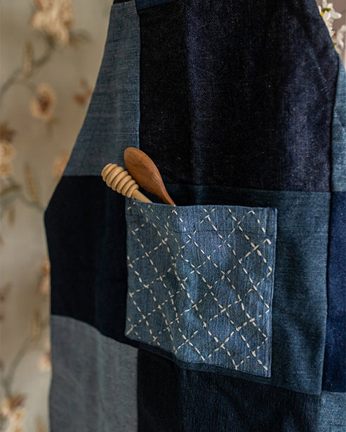 Repurposed Upcycled Denim Jeans Apron (adult)