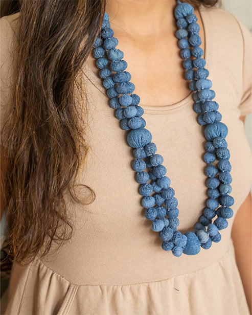 Handcrafted Upcycled Jeans Neckpiece Jaya