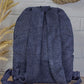 Upcycled Handcrafted Blue Classic Denim & Felt Travel Backpack