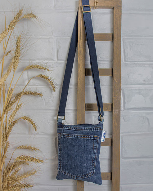 Upcycled Denim Jeans Brisk Crossbody Sling Bag