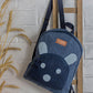 Upcycled Handcrafted Denim Jeans Mini Travel Backpack Bag