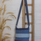 Upcycled Handcrafted Denim Jeans Crossbody Striped Sling Bag