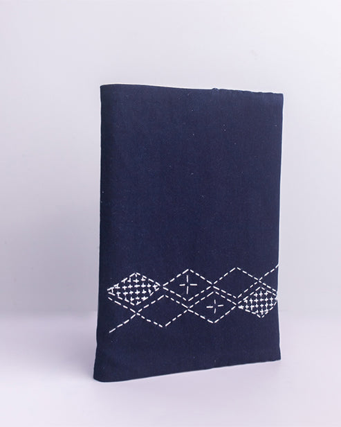 Upcycled Denim Book Sleeve Diamonds (A5) & detachable upcycled diary