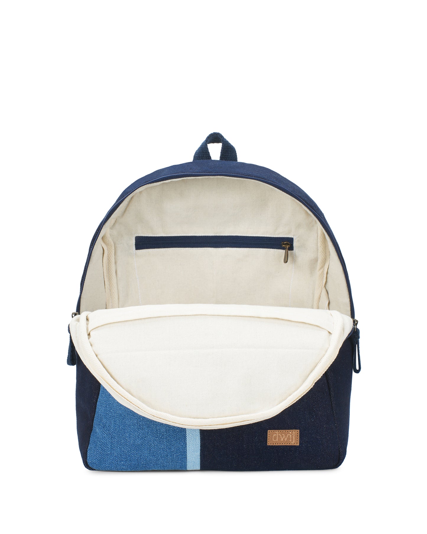 Upcycled Unisex Color blocked Denim Travel Backpack