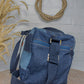 Upcycled Denim Jeans Duffle Travel Gym Crossbody bag