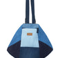 Upcycled Handcrafted Denim Jeans Blue Convertible Tote Bag (Large)