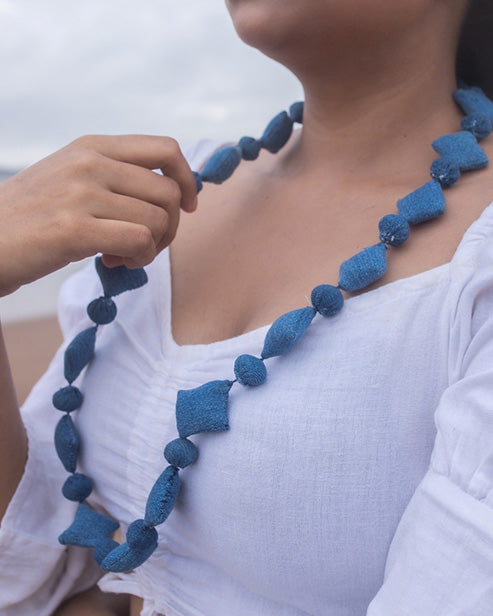 Upcycled Denim Neckpiece Anantaa (Light blue)