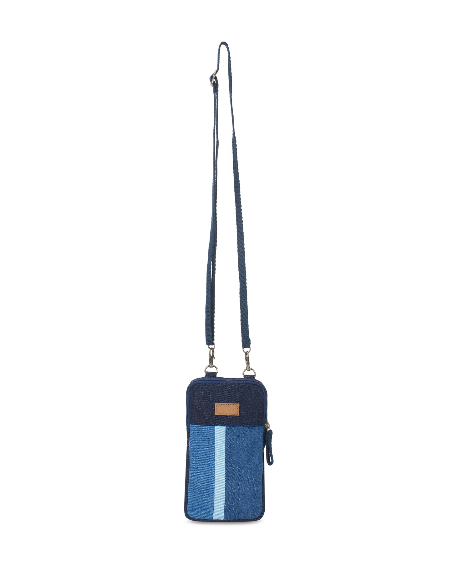 Upcycled Unisex Striped Bottle Holder Bag With Mobile Sling
