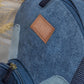 Upcycled Handcrafted Denim Jeans Mini Travel Backpack Bag