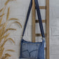 Upcycled Denim Jeans Crossbody Pace Sling bag (Medium Dark blue)