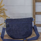 Upcycled Denim Jeans Fanny pack/Waist Pouch Dark Blue Sling Bag